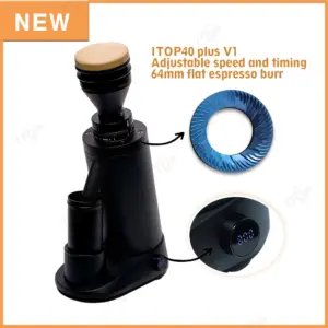 ITOP40 Plus-V1/V2 Coffee Grinder Machine 64MM Flat Titanium Burrs Adjustable Speed Version Coffee Grinder Espresso Grinder