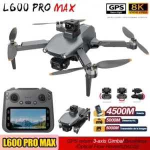 L600 PRO MAX GPS Drone Professional 8K 3-Axis Gimbal HD Dual Camera Obstacle Avoidance FPV Brushless 5G WIFI RC Quadcopter Toys