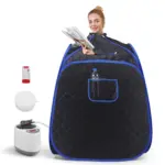 Portable Foldable Steam Sauna, 2.6L Fast Heating, 9 Temperature Settings, Remote Control, 45 Min Auto Shut-Off, Compact Home Spa