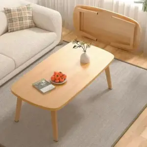 Foldable Small Coffee Table Tatami Window Low Table Balcony Table Collapsible Wooden Mini Desk Computer Desk for Home Office