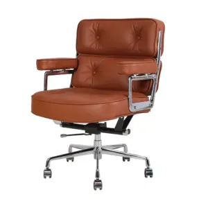 EU Stock TY205C Light Brown Robin Chair Genuine Leather Lobby Office Computer Chair Home and Office