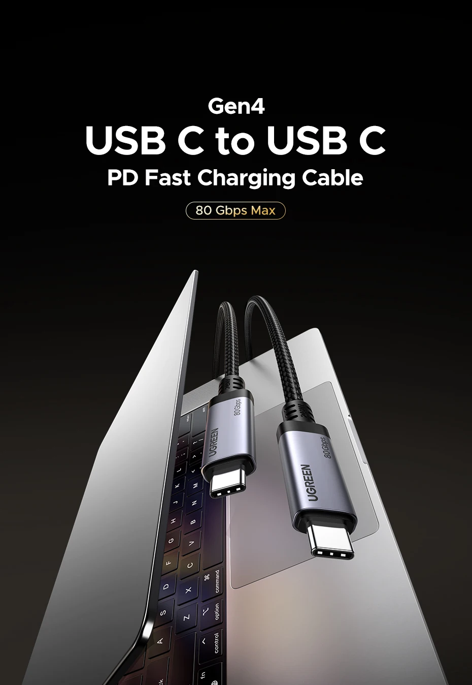 UGREEN PD3.1 240W USB-C Cable USB4 80Gbps 16K Display Type-C Fast Charging Compatible with USB-C Monitors MacBook iPad iPhone 17 7 kf Sa985c22aab94439aa9f8ae96d2fde425E
