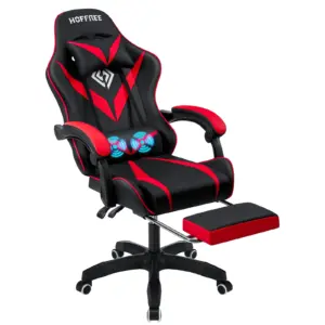 Gaming Chair with Massage Ergonomic Computer Chair Footrest and Lumbar Support Reclining PC Game Chair Adjust Armrest Headrest