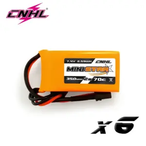 6pcs CNHL Lipo 2S 7.4V Battery 350mAh 70C MiniStar Series XT30 For RC CineBee Cine Whoop Beta FPV Quadcopter Toothpick Drone