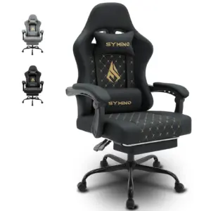 Symino Gaming Chair in Racing Style, Office Chair with Footrest &Adjustable Armrests, 200 kg Load Capacity