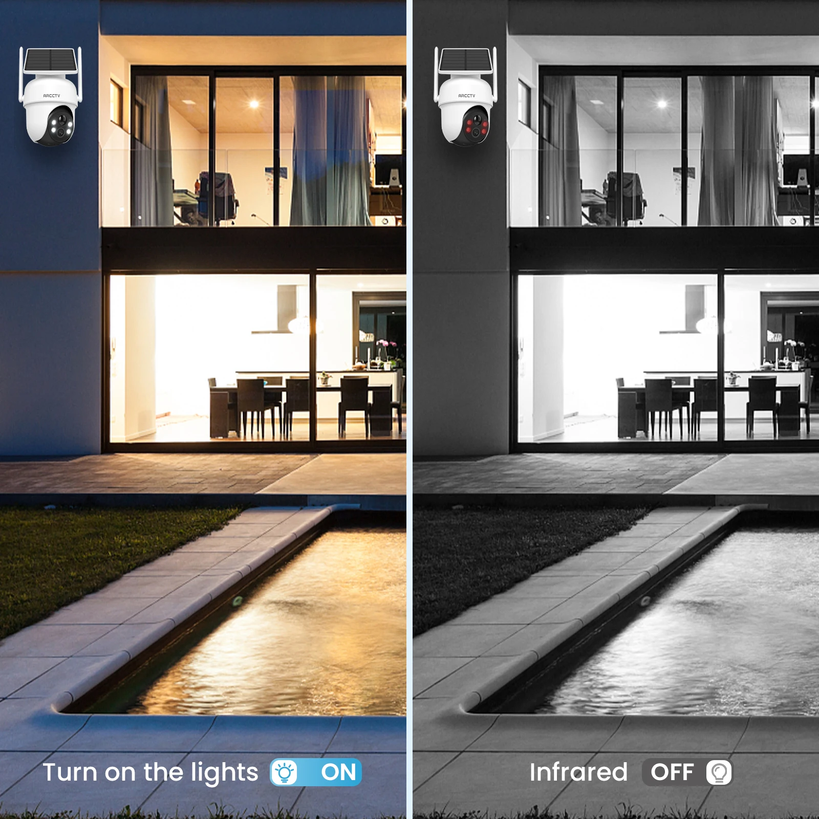 ARCCTV 4MP Wifi Solar Camera Kit Outdoor Wireless Security Surveillance Camera Set Siren Alarm Humanoid Detection Two Way Audio 12 kf Sac2b08e0496e485e97dbc7900b4d73cek