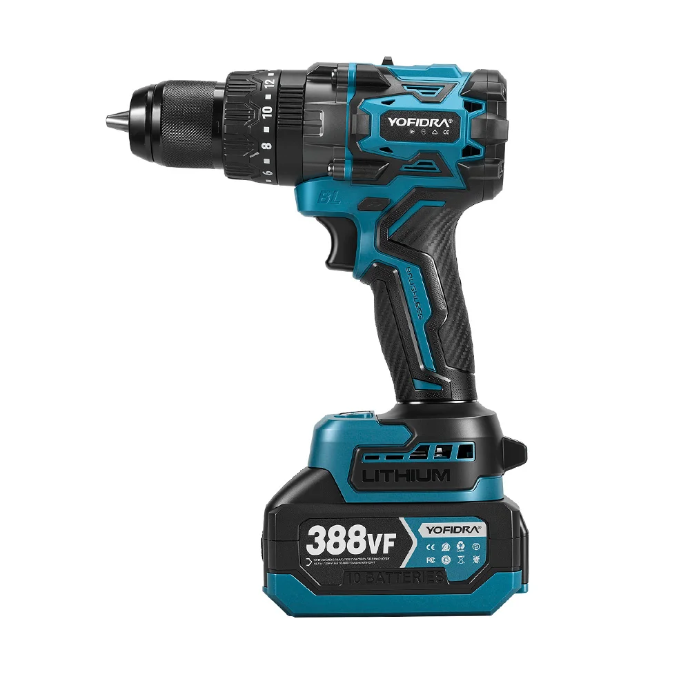 YOFIDRA 900N.M Brushless Electric Impact Drill 13mm Cordless Screwdriver Driver Wood Power Tool for Makita 18V Battery Pin 20 kf Sac91958328534947bac5a2ee64af45854