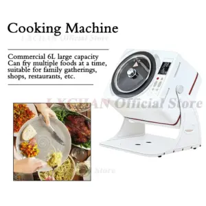 HomeWise Automatic Cooking Machine Smart Touch Screen Panel Set Time Temperature 6L Non-stick Wok Efficient Cooking Robot