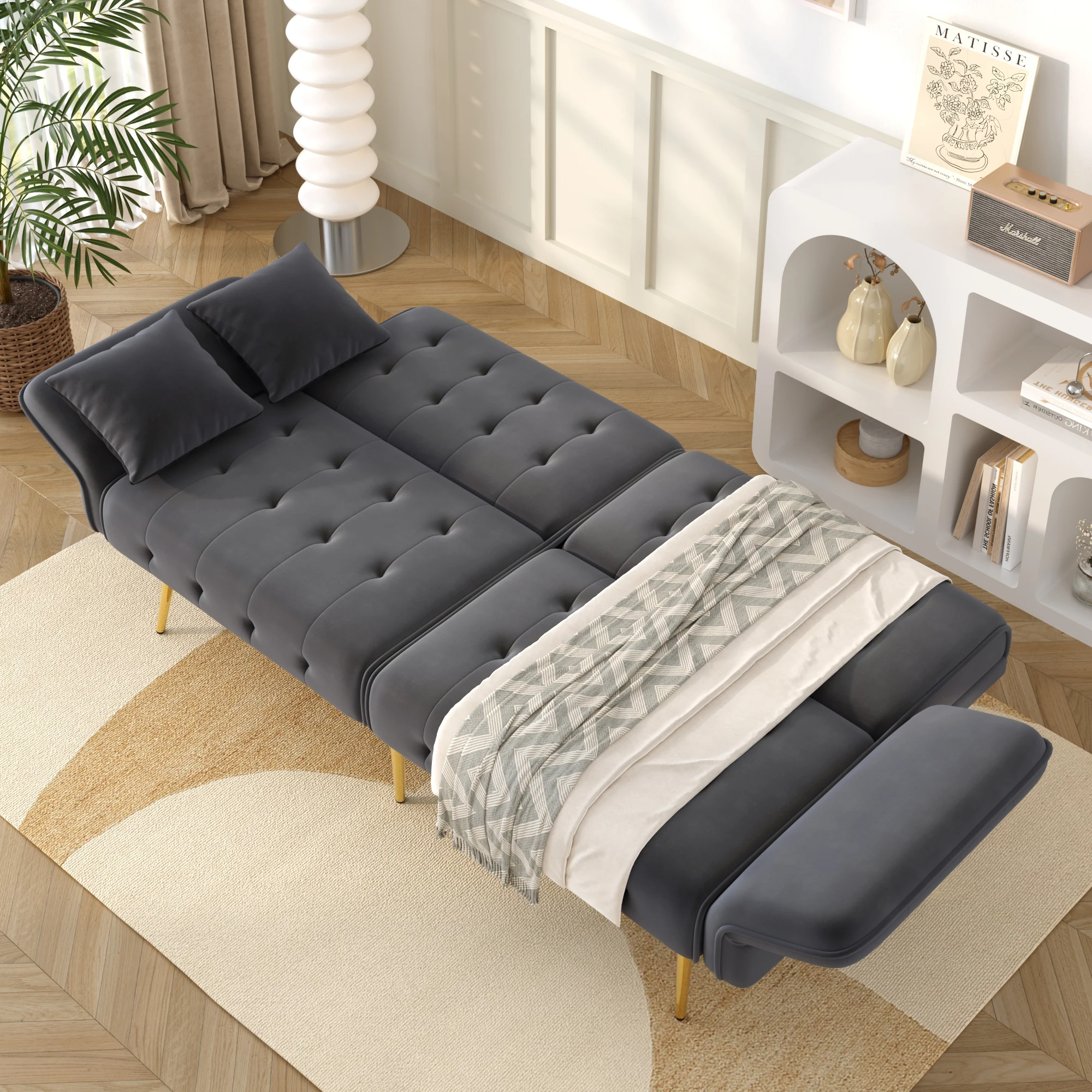 Two-seater multifunctional sofa bed with bed function, adjustable backrest. Modern folding sofa bed for living room 10 kf Sad06f060ac22485aa0bfa845e7ea52d4o