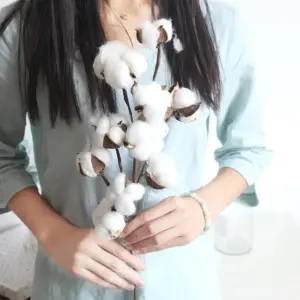 Artificial Cotton Branches Wedding Home Decoration Wedding Bouquets Plant Wall Fake Flowers Party Decoration