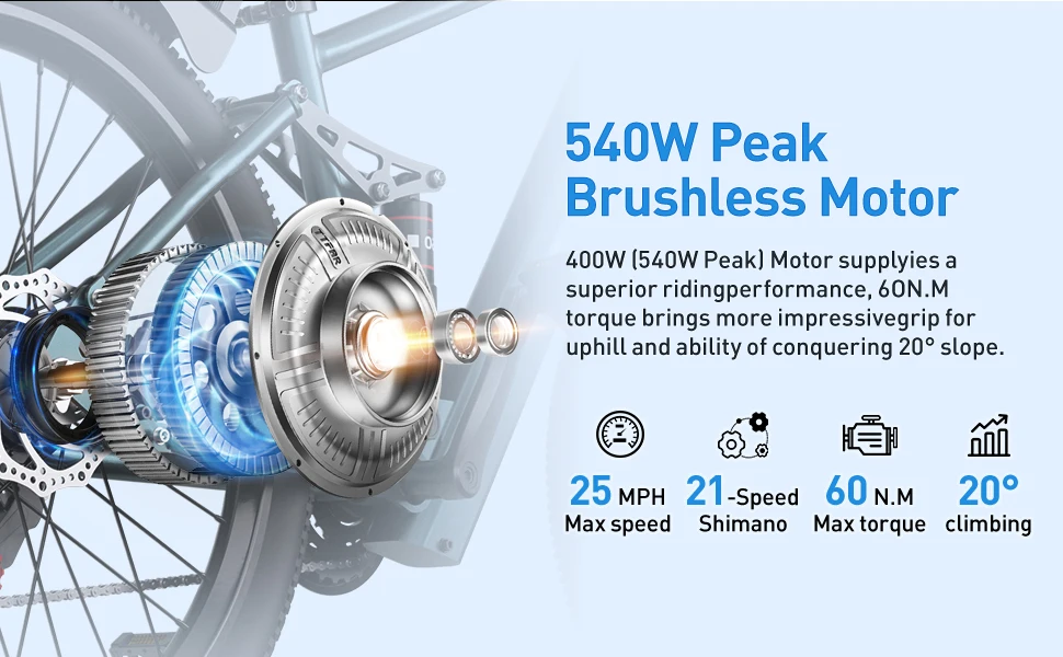 Aairsk GT900 Adult Electric Bike Peak 540W 36V13AH Battery Commuter E-bike Off-road 24inch Tire City Dual Suspension E-Bicycle 8 kf Saf5a727a5c25402bb7db3323f41b7d8aZ