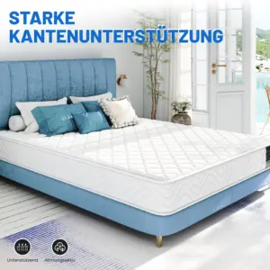 7 zones mattress 140x200 cm, pocket spring core mattress height 18cm, for box spring bed double bed mattresses hardness H3 medium-proof 4 kf Sb08ba0e1f6074b728f7d42f3d6e149c3d