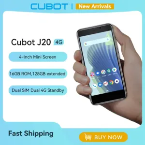 Cubot J20, 4-Inch Mini Screen, Android 12, 2/3GB RAM, 16/32GB ROM (128GB Extended), Dual SIM Dual 4G Celulares, 2350mAh, GPS