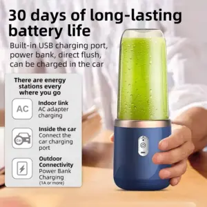 USB Personal Mini Juicer Cup Portable Handheld Travel Blender with Single Double Cups for Water Bottles