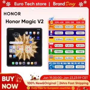 Global Version Honor Magic V2 5G Foldable Smartphone Snapdragon 8 Gen2 LTPO OLED Display 120Hz 50MP Triple Camera Android Mobile