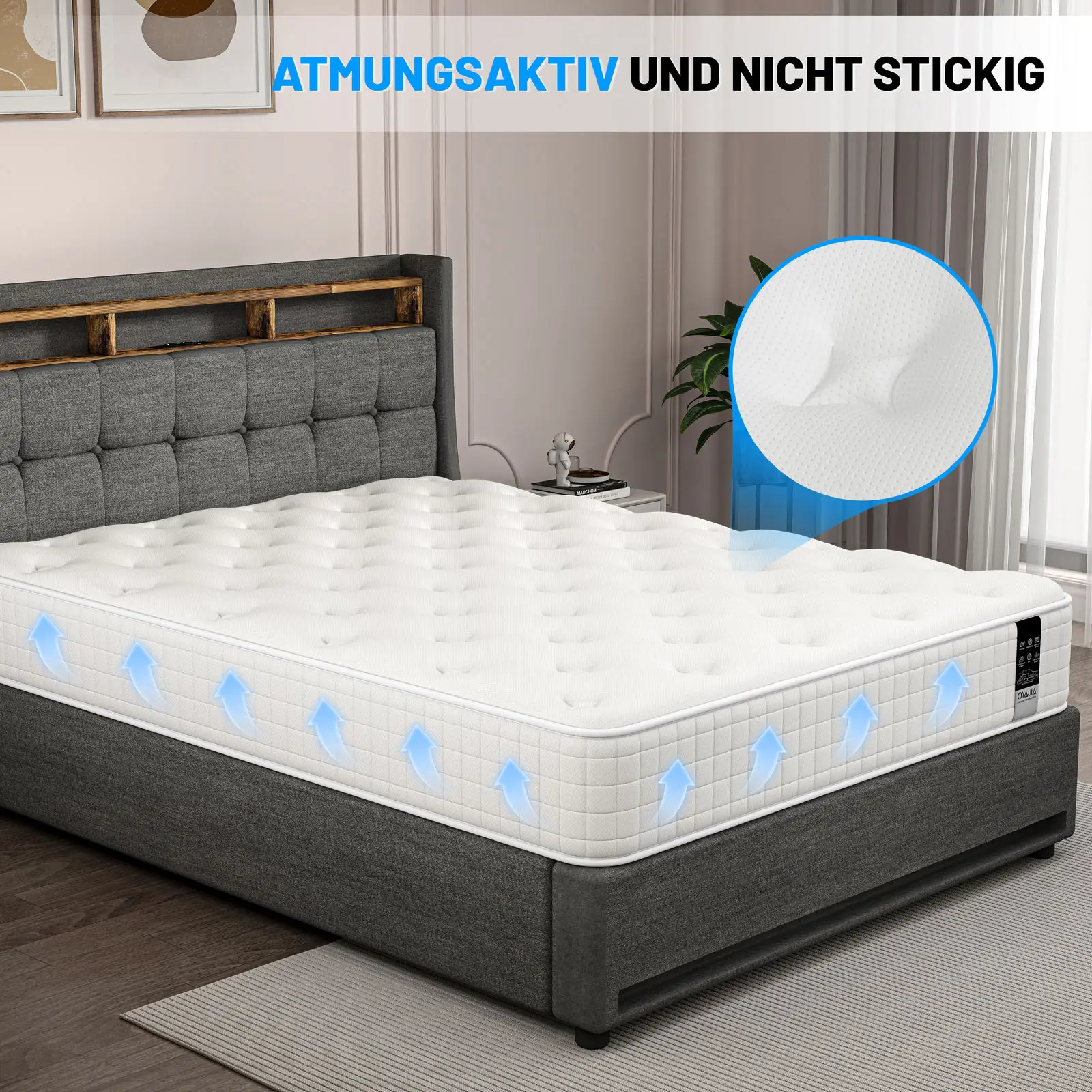 Height 25cm mattress 140x200 cm, 7 zones pocket spring core mattress H3, high quality comfort foam, back relief, roll mattress 14 kf Sb264737c44824333b2c065974602afefH