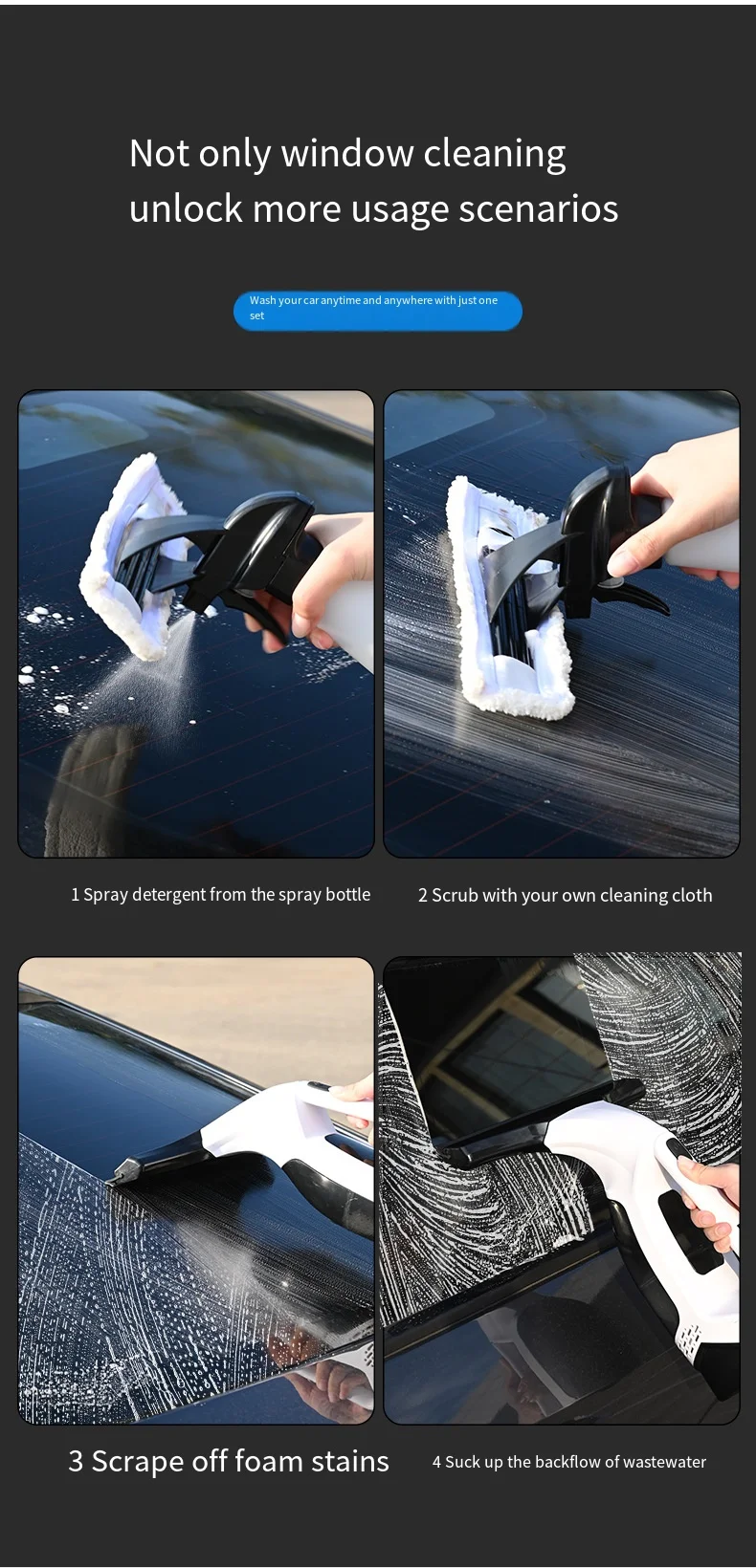 Multifunctional Electric Cordless Window Cleaner Machine White Cordless Rechargeable Automatic Portable Glass Cleaner Tools 14 kf Sb2e691afc26e4a269545532b0dd86ddbF