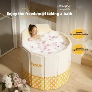 Portable Foldable Bath Bucket, Home Bath Bucket, Thickened Thermostatic Bathtub
