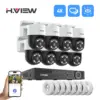 H.view 8Ch 4K 5MP 8MP Cctv Security Camera System Ptz Home Video Surveillance Kit Outdoor Ip Camera Humanoid Detection