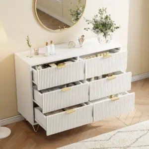ROSAHQNDA Modern Chest Of Drawers, 4/6 Drawers, Wooden Storage Cabinet With Anti-tip Protection, Cabinet For Living Room,Bedroom