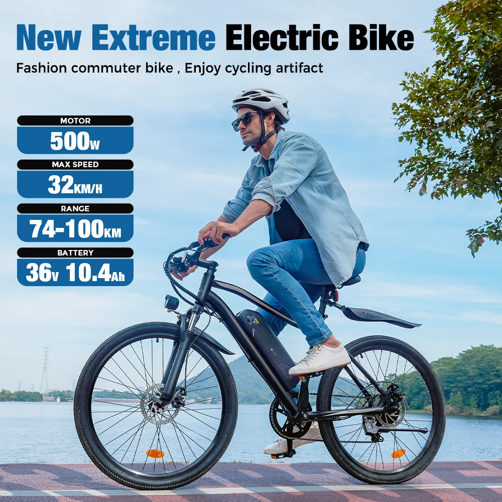 iScooter EB3 Electric Bike, 500W Motor, 36V 10.4AH, Adult Electric Bike, Removable Lithium Battery, City Commuting E-Bike 14 kf Sb3e9f7a2512a49b89841b04557fc7b62Q
