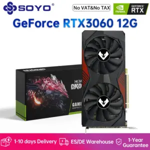 SOYO Original NVIDIA RTX3060 12G Graphics Card GDDR6 Memory 192Bit PCIE4.0x16 Gaming Video Card for Desktop Computer Accessories