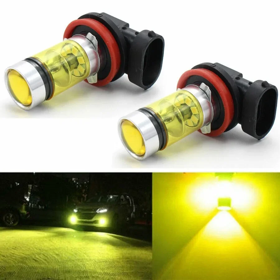 2x H11 H8 Super Bright LED Bulbs 3000K Yellow 100W 1500LM DRL Fog Light 20-SMD 8 kf Sb4692528b9e24f27a569f9e7fcbd0dd0a