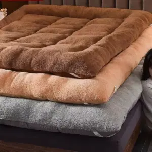 Household Goods Winter Padded Lambswool Mattress Plus Velvet Dormitory Home Soft Pad Single And Double Warm Pad Quilt.