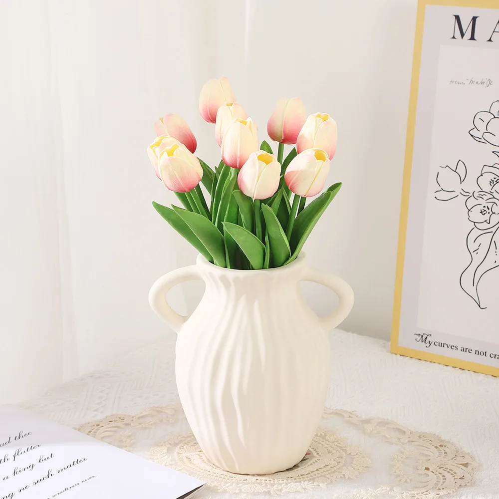 10PCS Artificial Tulips Flower Realistic Touch Tulip Flowers Fake Tulips Flowers for Home Table Vase Decor Wedding DIY Bouquet 14 kf Sb51af0c9dc9a4220836ea36513ddc227G