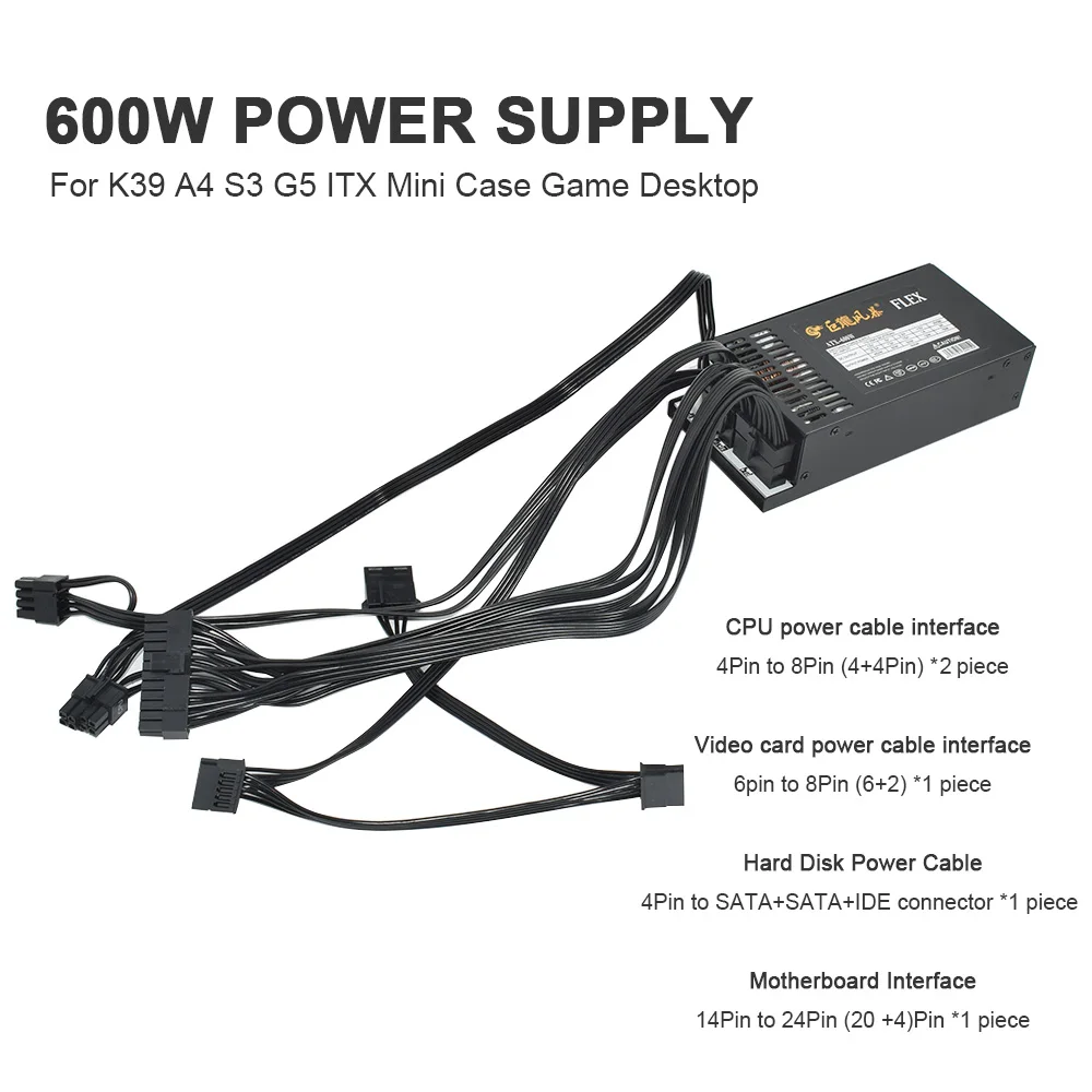 600W Full Modular 1U Flex ATX PSU PC Power Supply 110-264V ENP-7660B For K39 A4 S3 G5 ITX Mini Case Game Desktop 12 kf Sb538772698e44cbfbbcfa32863aac03d2
