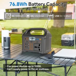 Gaiaray 100W Portable Power Station 76.8Wh LiFePO4 Solar Generator 220V Power Station 24000mAh Power Bank for Outdoor Camping 5 kf Sb54f0424b25e458fa7b4623d4b2c9039K