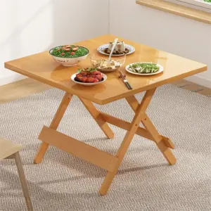 Dining Table, Bambusowy Kitchen Table, Folding Table do Jadalni, Table for Small Spaces (Size : 23.6 * 23.6 * 21.6IN/60 * 60 * 5