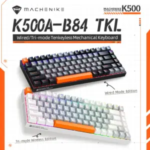 Machenike K500A-B84 Mechanical Keyboard 75% TKL Hot-Swappable Wired Gaming Keyboard 6-Color Backlit 84 Keys For PC Gamers Laptop