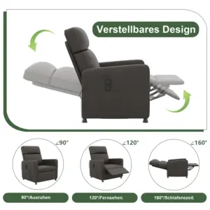 Devoko Electrically Adjustable Relaxation armchair with reclining function-TV armchair Single armchair Rest armchair living room armchair 3 kf Sb6819032682f4d36868596af758213f9i