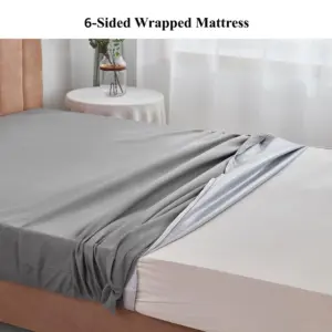 6-Sides Fully Enclosed Waterproof Mattress Cover with Zipper Dust-proof Fitted Sheet for Double Bed, Twin, Full, Queen, King 2 kf Sb711592c5dc6419ba1426dc07c20e383p