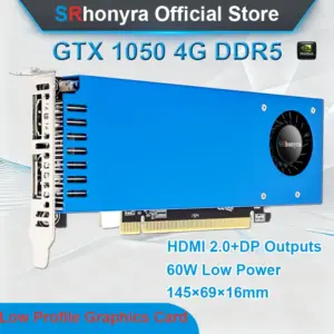 SRhonyra GTX 1050 Low Profile Graphics Card,4GB GDDR5 HDMI DP Output for SFF/OPS/Industrial Computer