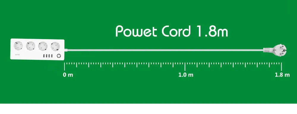 LELLKI Zigbee Power Strip Tuya Smart Life Switch Plug Electrical Socket Zigbee2mqtt Extension Cord 1.8 With Alexa SmartThings 19 kf Sb937916106cc4c788a578bf200440af33