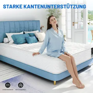 7-zones mattress 140x200 cm, pocket spring core mattress height 23cm, for box spring bed double bed mattresses hardness H3 medium-proof