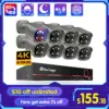 Techage H.265 8CH 5MP 8MP 4K POE Camera System AI Full Color Night VIsion Face Detection CCTV Video Security Surveillance Kits