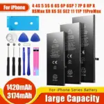 High Capacity Battery For iPhone 4 4S 5 5S 5C SE 2020 6 6S 7 8 SE2 Plus X XR XS 11 Pro Max Mobile Phone Pack New 0 Cycle Seal