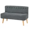 2-Seater Fabric Sofa Upholstered Sofa Double Sofa Retro Look Seating Furniture Lounge Sofa Wooden Frame Grey