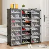 Shoe cabinet, shoe cabinet shelf made of plastic, with plastic door, 24 cubic meters, 8 levels and 12 doors, 120*30*120 cm