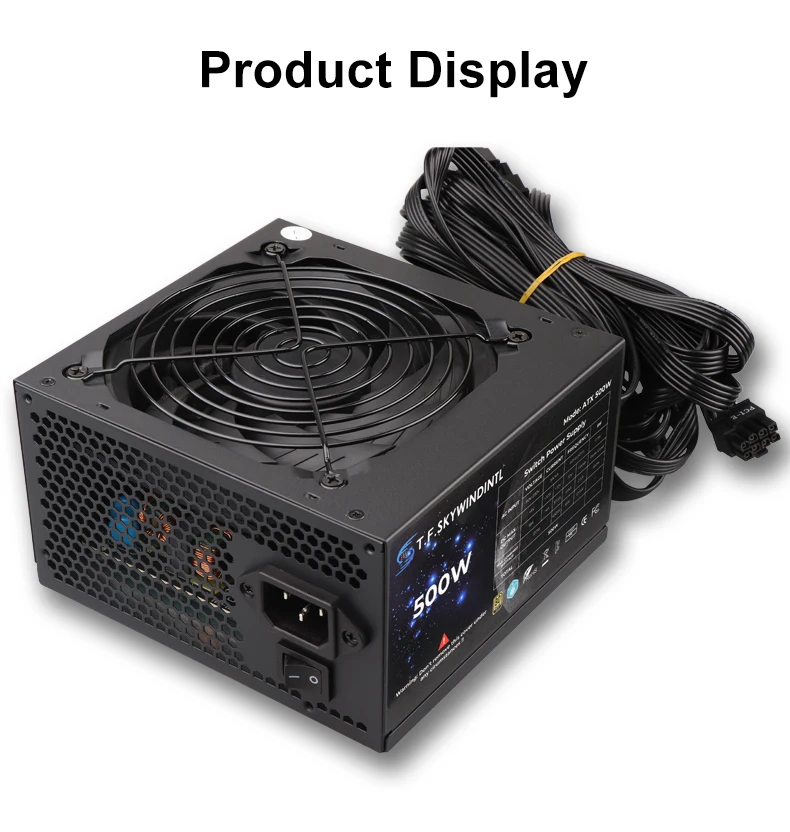 500W Power Supply 80PLUS Gold ATX PC PSU Non Modular 110-230V 20+4PIN Ultra-Quiet Suitable for Desktop Computer Server Gaming 12 kf Sbc13cddc744048aca623460e45527badY