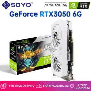 SOYO New NVIDIA GeForce RTX 3050 6G Graphics Card GDDR6 Memory Gaming Card PCIE4.0x16 HDMI-compatible DVI for Desktop Computer
