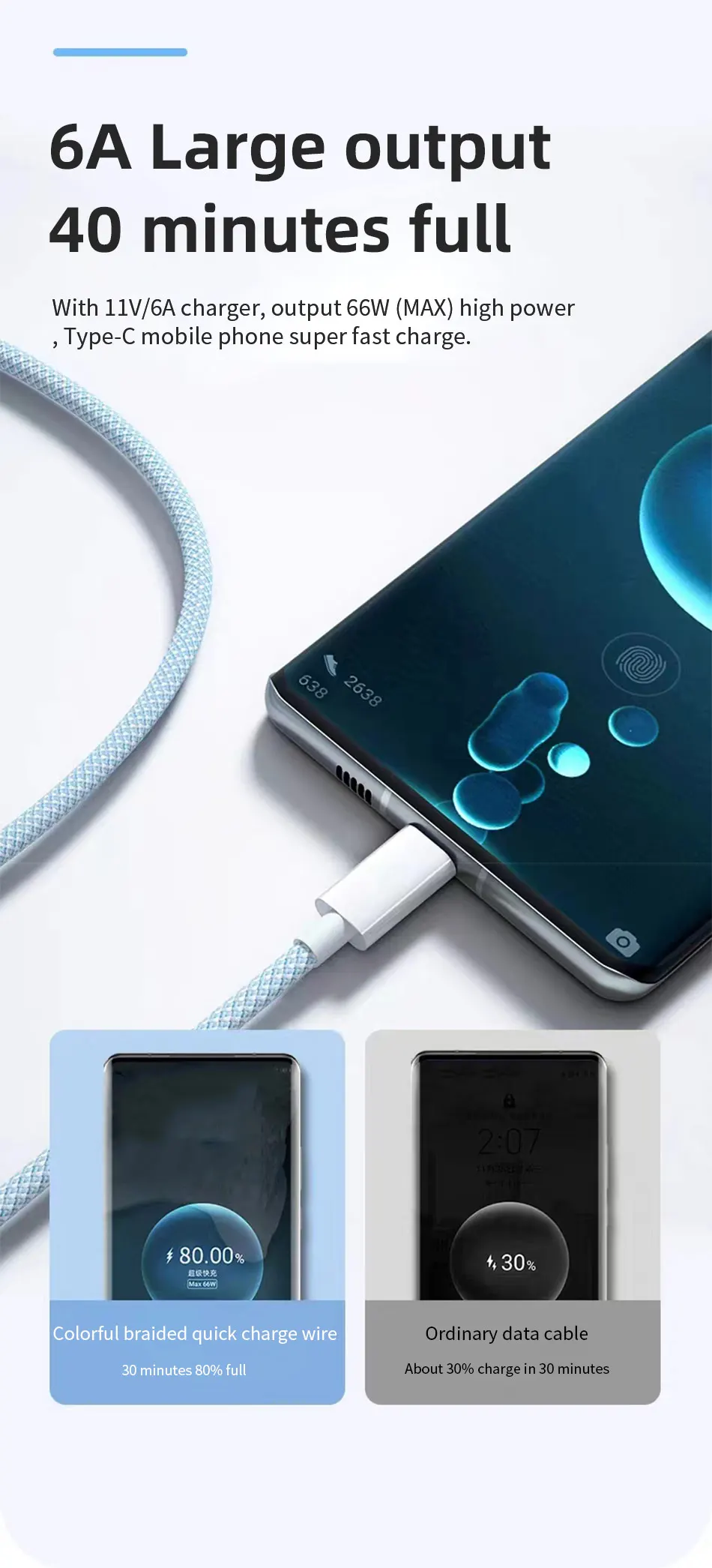 6A 66W 3 in 1 Fast Charging Cable 6A USB Type C Cable USB C Data Cable 3A Micro USB Mobile Phone Cable for Huawei 1.2M/2M/3M 11 kf Sbe05eafa132d461da3ec55996842dfafs