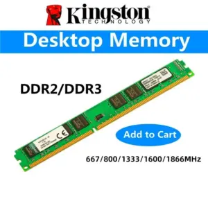 Kingston PC-Speicher RAM PC2 DDR2 2 GB 800 MHz 667 MHz PC3 DDR3 4 GB 8 GB 1333 MHz 1600 MHz 1866 MHz DDR3 RAM Desktop-Speichermodell