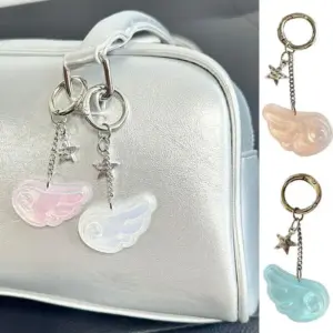 Kolorowy brelok ze skrzydłami, koreańska gwiazda, wiszące akcesoria, dekoracja plecaka, łańcuszek do telefonu komórkowego, brelok dla kobiet i mężczyzn