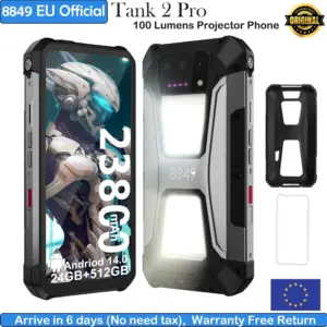 8849 Tank 2 PRO Unihertz Rugged Smartphone with Projector 2.4K Display 24GB 512GB Mobile Phone 23800mAh 120W Android 14 Phone