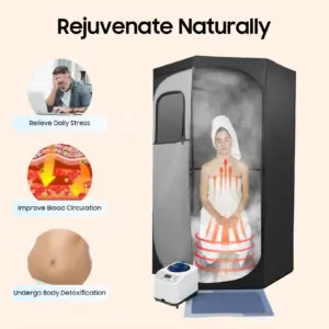 Home Steam Sauna Set Portable Sauna Box Portable Steam Sauna for Home with Steamer, Remote Control, Folding Chair, Portable Bag