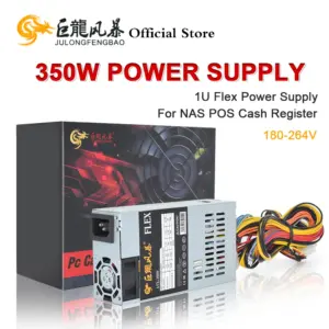 JULONGFENGBAO New ATX 350W PSU For NAS POS Cash Register Machine 180-264V 24Pin For Mini ITX Case Small 1U Flex PC Power Supply